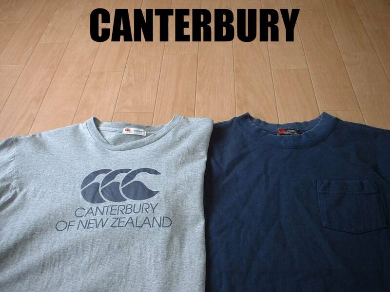 即戦力2着セットCANTERBURYクルーネック長袖ビッグロゴロンTシャツ&半袖胸ポケットTシャツL正規カンタベリーRUGBY OF NEW ZEALANDジャージ