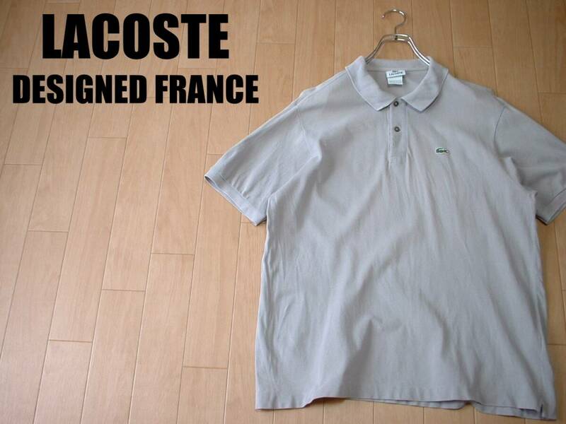FRENCH LACOSTEワンポイント鹿の子ポロシャツ6グレー正規フレンチラコステPOLO DESIGNED IN FRANCE MADE IN EL SALVADOR