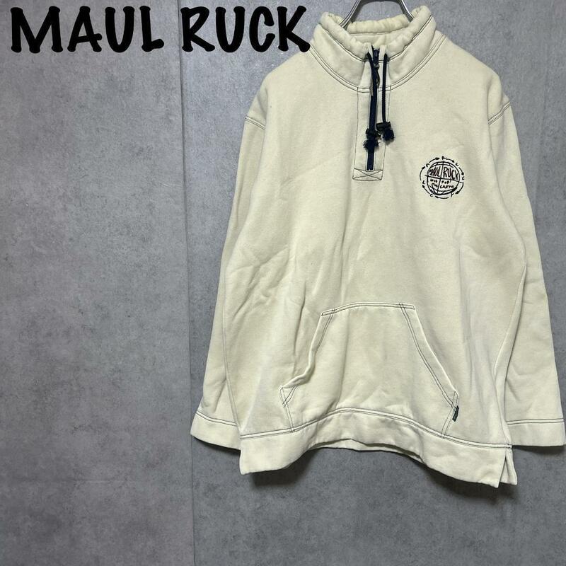 【MAUL RUCK】（one）フリースプルオーバー＊ハーフジップ＊ロゴ＊淡白