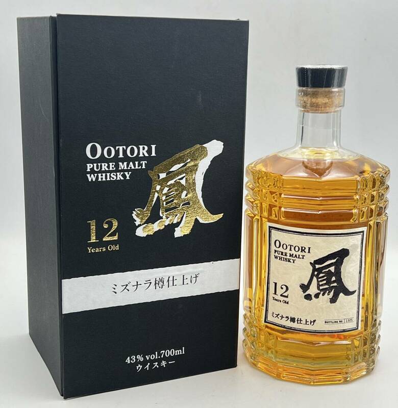 i1934HT 鳳 12年 OOTORI オオトリ ミズナラ樽仕上げ ピュアモルト ウイスキー 700ml 43% 箱入 古酒 未開栓