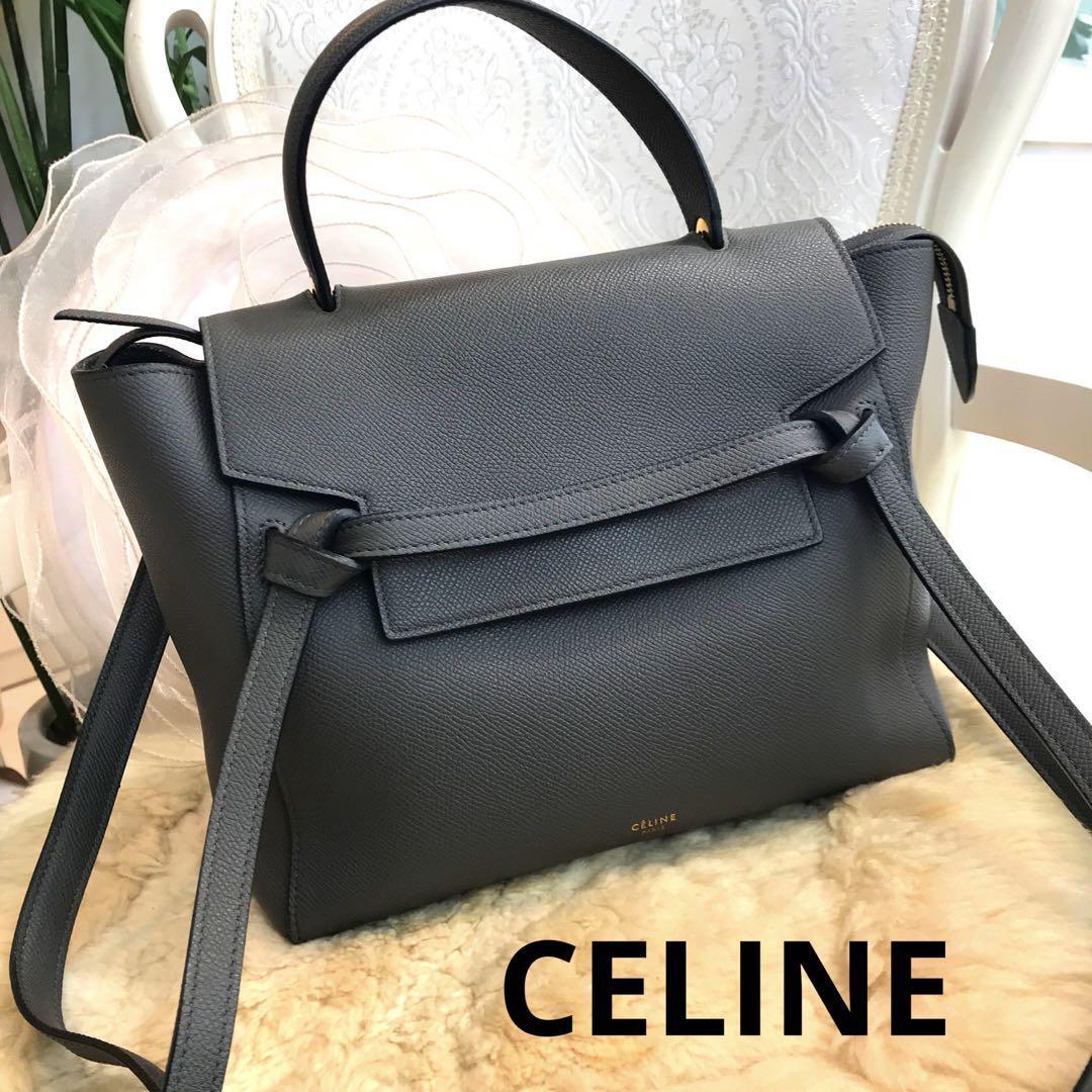 ★美品★CELINE　マイクロ　ベルトバッグ　2wayバッグ　グレー180153