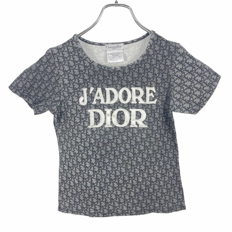 Christian Dior クリスチャンディオール レディース　トロッター柄　ダークグレー 　半袖　Tシャツ　トップス