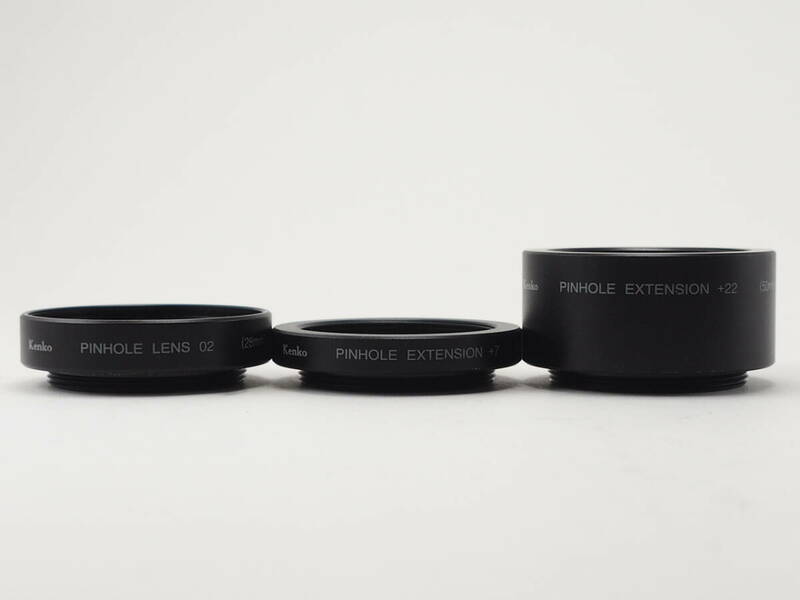 ★良品★ ケンコー KENKO PINHOLE LENS 02 L 28mm / EXTENSION +7 35mm / +22 50mm #TA5165