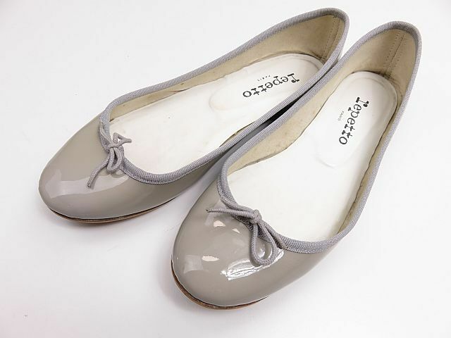 レペット　repetto バレエシューズ　ライトグレー　エナメル　38　24.0cm