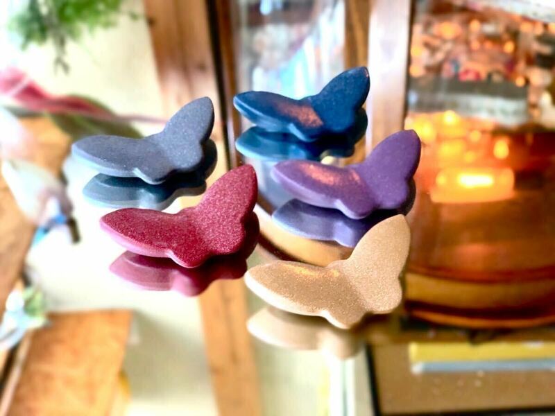 【セット】 箸置き ちょうちょ 5個セット ラメ 陶器 バタフライ テーブル用品 5色 蝶々