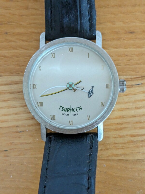 レア　TSURIKEN 釣研　創立20周年記念　腕時計　非売品　稼働品　ウキ　釣具　コレクション