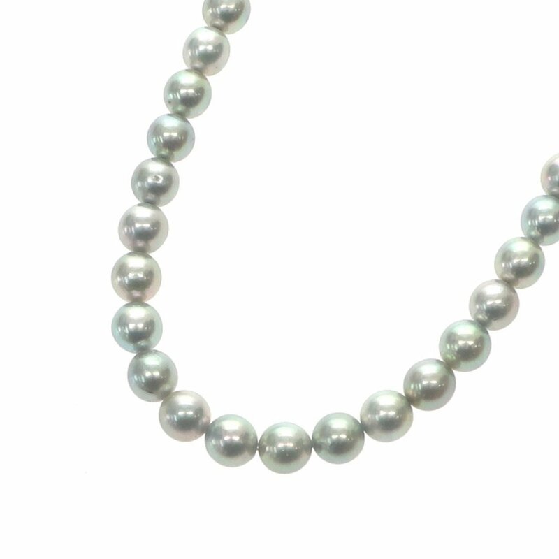 1円スタート 美品 アコヤ真珠 ネックレス 55粒 55P 7.00-7.50mm pearl 金具 SILVER シルバー アクセサリー レディース NGLソーティング