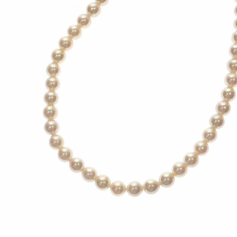 1円スタート 美品 アコヤ真珠 ネックレス 55粒 55P 7.00-7.50mm pearl 金具 SILVER シルバー アクセサリー レディース NGLソーティング