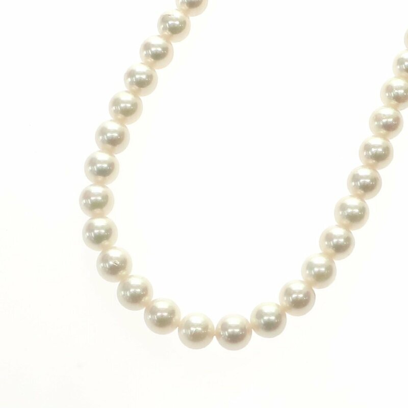 1円スタート 美品 アコヤ真珠 ネックレス 53粒 53P 8.00-8.50mm pearl 金具 SILVER シルバー アクセサリー レディース NGLソーティング