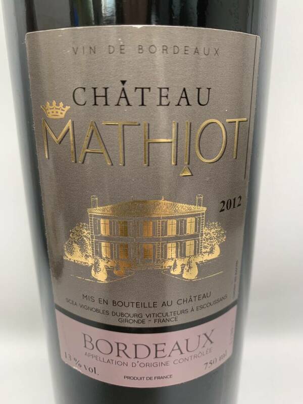 CHATEAU MATHIOT シャトー・マティオ ルージュ 2012 750ml 13％ フランス 赤 