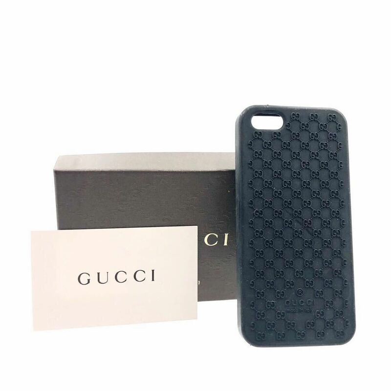 ■良品■超希少■GUCCI グッチ　iPhoneケース　ラバー製　イタリア製　ブラック　iPhoneSE、5、5S用　Apple特注品