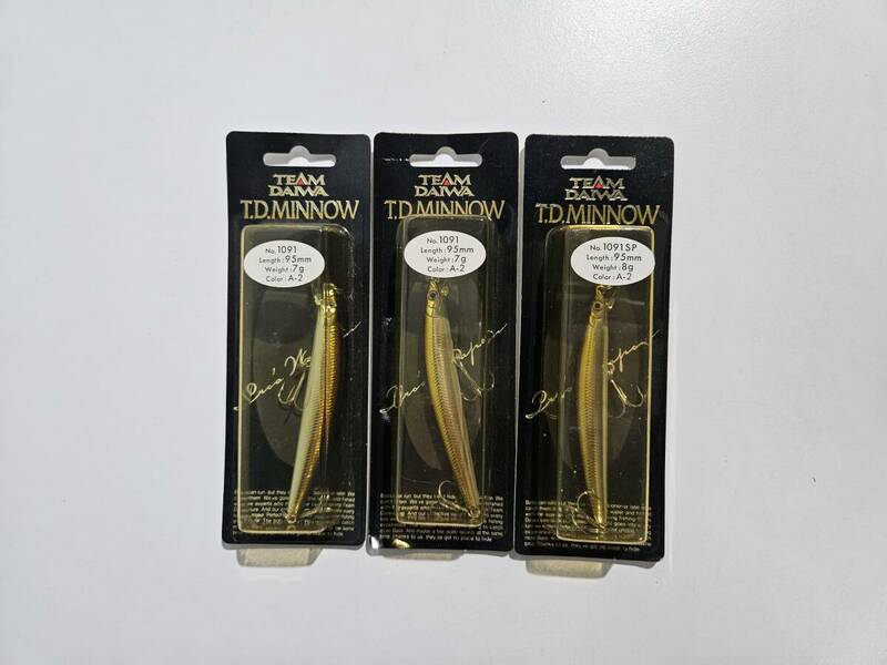 【未使用品】TEAM DAIWA T.D.MINNOW No.1091&No.1091SP Color:A-2 チームダイワ T.D.ミノー T.D.ルアー 計3個セット