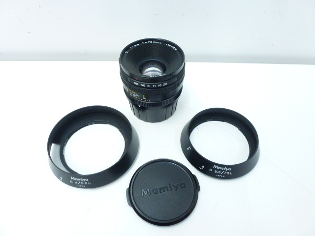 カメラ祭 レンズ祭 マミヤ レンズ G 1:3.5 f=75mml 中古品 現状品 動作未確認 Mamiya 3.5/75L 4/50L