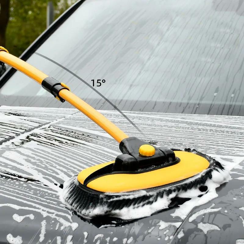 洗車ブラシ 洗車モップ マイクロファイバー ソフトクリーニング 車用 掃除用ブラシ 汚れ除去 伸縮モップ