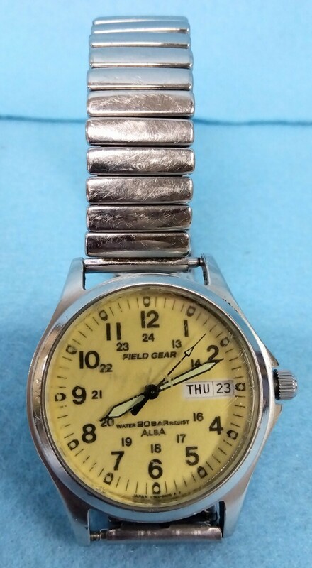 【ジャンク】動作未確認 ALBA FIELD GEAR Watch V-743-8000 アルバ フィールドギア 腕時計 メンズ 八王子引き取りOK2488