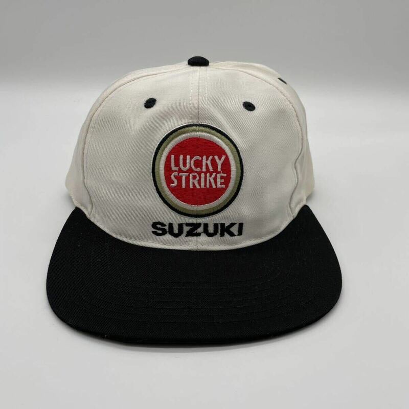 【送料無料】【当時物】【レア】【デッドストック品】90s LUCKY STRIKE SUZUKI ヴィンテージキャップ ラッキーストライク スズキ WGP Moto