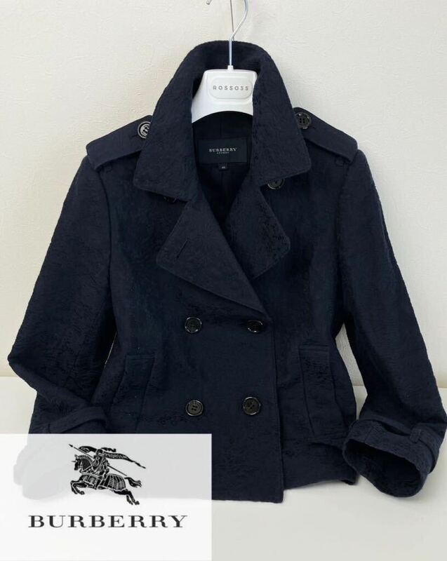 M49 フラワーレース◎百貨店購入◎極美14万◎BURBERRY LONDON ショートトレンチブルゾン　高バーバリージャケット　レディース　フォーマル