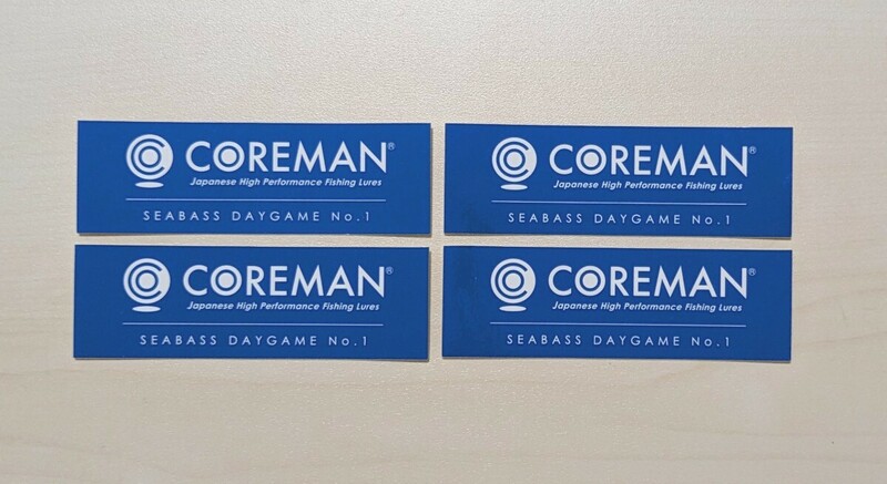 ●コアマン　ステッカー　4枚セット　青　シール　ロゴ　シーバス　ルアー　非売品●