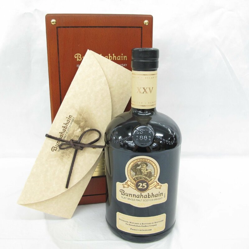 【未開栓】Bunnahabhain ブナハーブン 25年 シングルモルト ウイスキー 700ml 46.3％ 木箱/冊子あり 11601377 0611