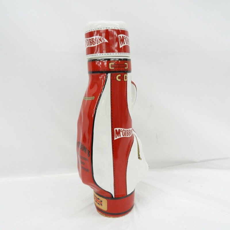 1円～【未開栓】MCGIBBON'S マックギボンズ ゴルフバッグ型 陶器ボトル プレミアムリザーブ ウイスキー 700ml 43％ 1186g 11569223 0613