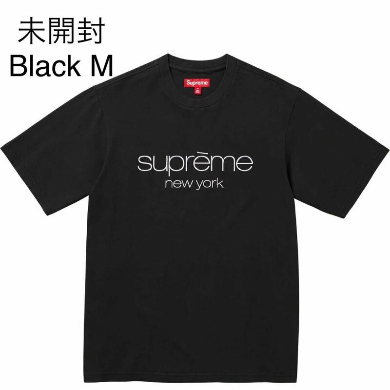 未開封 23fw Supreme Classic Logo S/S Top Black size:M タグ、ステッカー付 Supreme Online 購入 Ｔシャツ シュプリーム クラシック ロゴ
