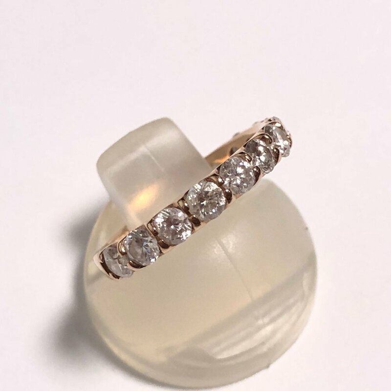 K18PG　ダイヤモンド　1.00ct　12石　ピンクゴールド　リング　指輪　＃8.5　