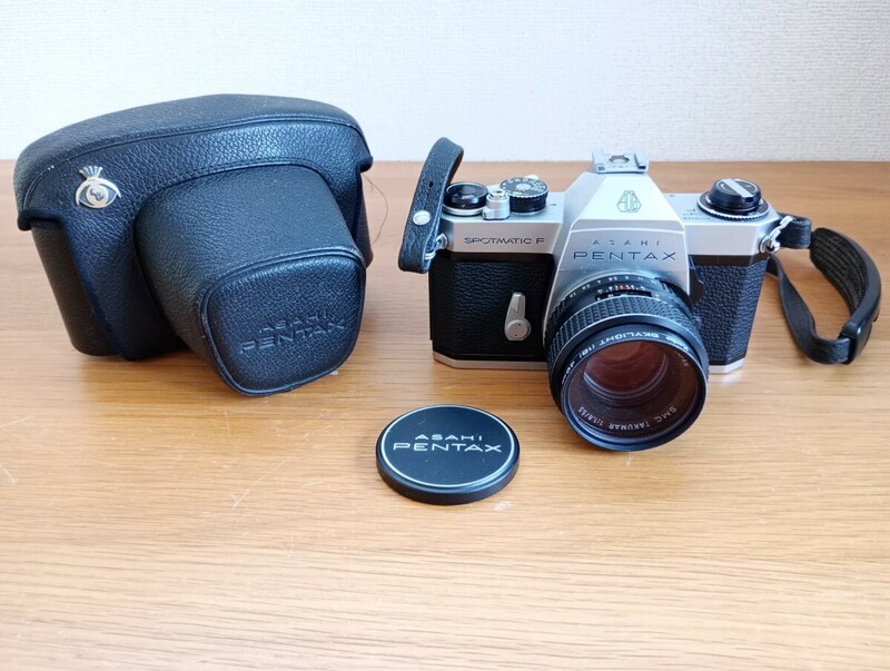 ☆ASAHI PENTAX ペンタックス SPOTMATIC F SP F TAKUMAR 1:1.8/55 ケース付属 動作未確認 ジャンク