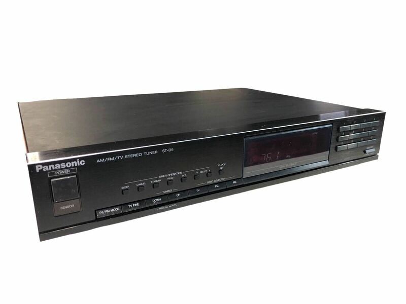 Panasonic パナソニック ST-D5 AM/FM/TV STEREO TUNER ステレオチューナー ブラック オーディオ機器 音響機器 中古家電 通電確認品