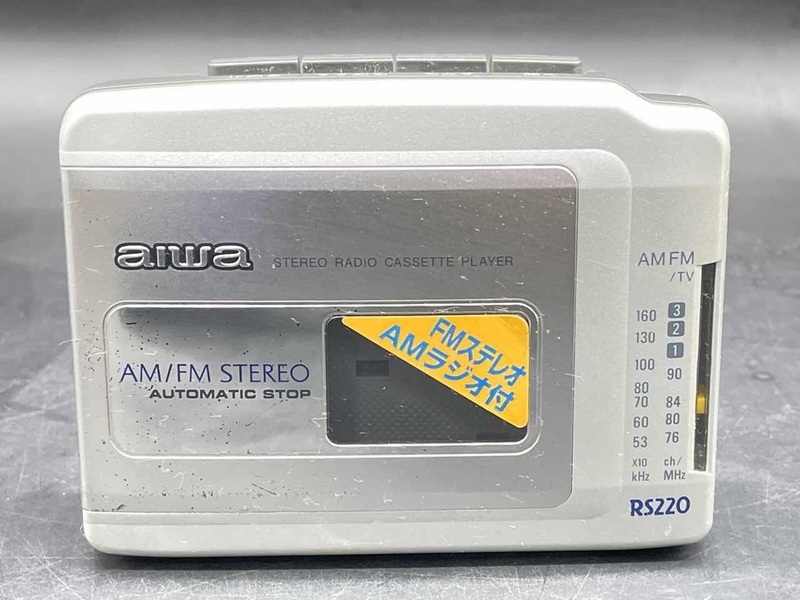 F112〔通電確認済〕AIWA ラジオカセットプレイヤー　HSーRS220 