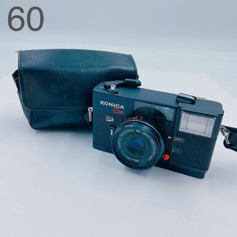 6A006 KONICA コニカ フィルムカメラ カメラ C35 EF 昭和レトロ レトロ ブラック 黒 ケース付