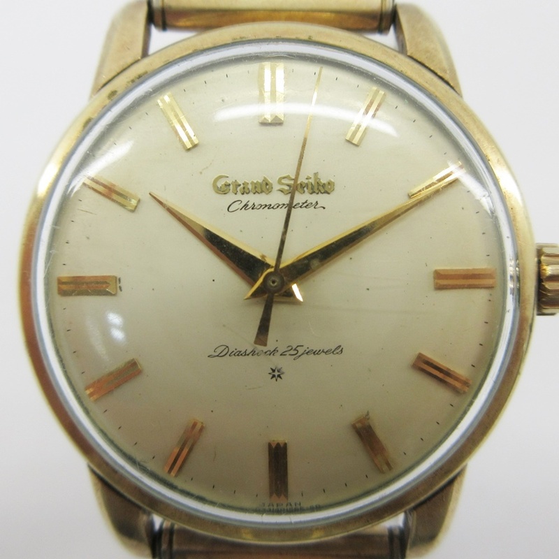 GRAND SEIKO グランドセイコー アップライト文字盤 ファーストモデル GP/手巻き 社外ベルト J14070 腕時計 2705668【B商品】