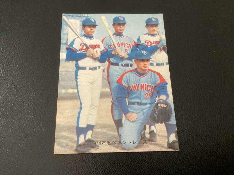 良品　カルビー74年　星野・高木・谷沢・島谷（中日）No.37　プロ野球カード