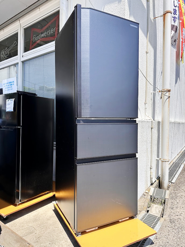 9NG 東芝 2022年製 3ドア冷凍冷蔵庫 356L 右開き マットチャコール VEGETA GR-T36SC ブラック系
