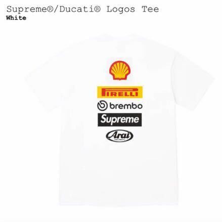 サイズS Supreme x Ducati Logos Tee White Small シュプリーム ドゥカティ ロゴ Tシャツ ホワイト 新品未使用 国内正規品