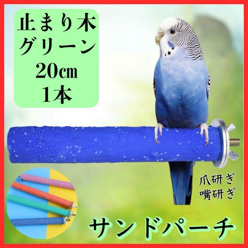 サンドパーチ 止まり木　つめ研ぎ 鳥 インコ　オウム モモンガ グリーン