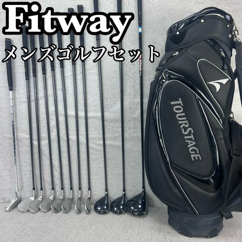 FITWAY　フィットウェイ　メンズゴルフ11本セット　カーボン　R　右利き用　キャディバッグ　ヘッドカバー　初心者おすすめ　入門用