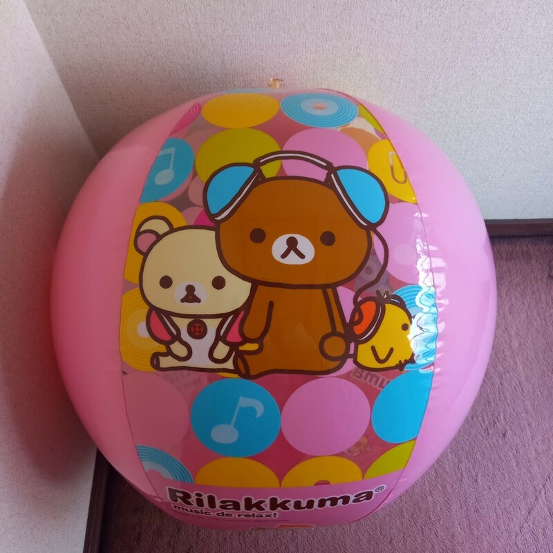 Rilakkuma　リラックマ　ピンク　ビーチボール　80cm　中古品　