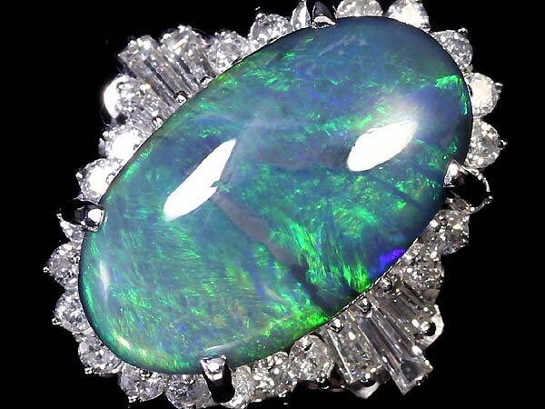 UL11864S【1円～】新品【RK宝石】≪opal≫ 神秘の宝石! 天然ブラックオパール 大粒2.93ct 極上ダイヤモンド 0.5ct Pt900 高級リング ダイヤ