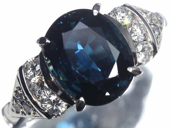 KR11836S【1円～】新品仕上【RK宝石】《Sapphire》ジュエリーマキ 上質サファイア 特大3.95ct!! 極上ダイヤモンド Pt850 高級リング ダイヤ