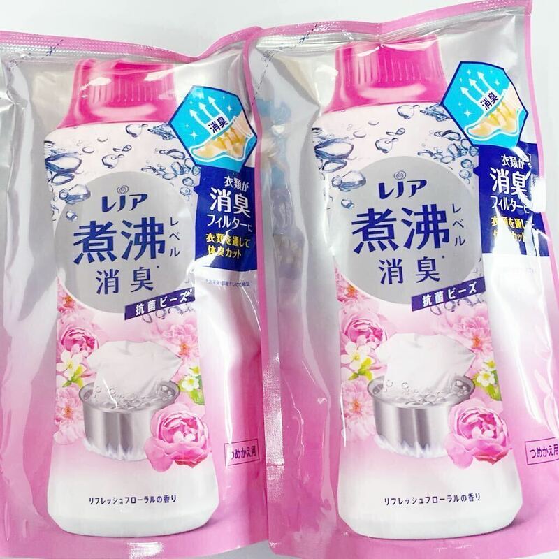 レノア 抗菌ビーズ 詰め替え 煮沸レベル消臭 消臭 365ml アロマジュエル　洗濯洗剤　柔軟剤　リフレッシュフローラル