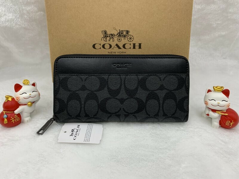 コーチ COACH 長財布 財布 父の日 プレゼント 贈り物 シグネチャー ジップ 新品 未使用 アコーディオン メンズ ファッション F58112 A292