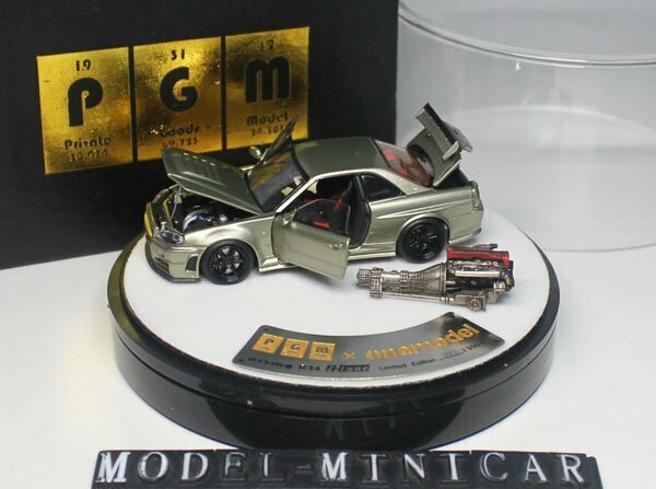 ▲全開閉！世界限定！One Model x PGM 1/64 日産 NISSAN GTR R34 スカイライン GT-R Skyline Z-Tune 金属製 Hi End