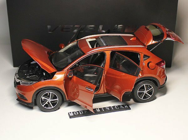 ▲全開閉！Orange！金属製！HONDA特注！1/18 ホンダ VEZEL 2019 新品