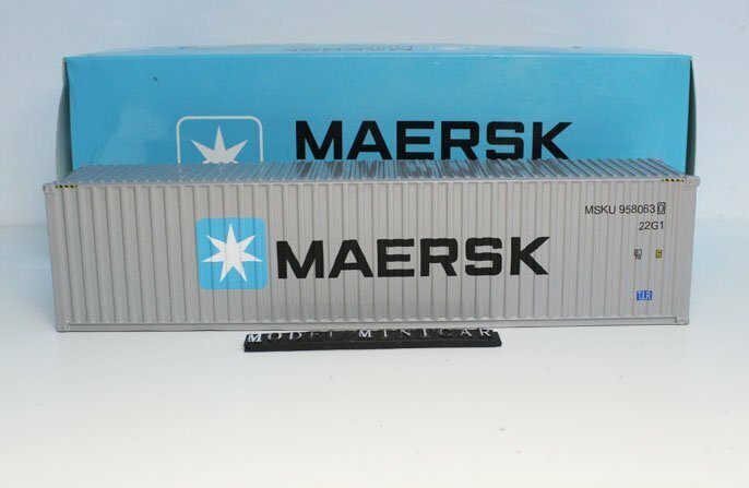 ▲入手困難！Grey！MAERSK 1/50 コンテナ 40GP 24.5cmX5.1cmX5.8cm 全金属