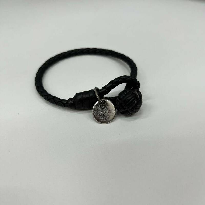 T6【中古品】/BOTTEGA VENETA ボッテガヴェネタ イントレチャート レザー ブレスレット アクセサリー 