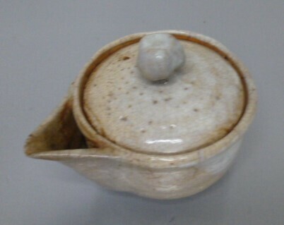 【史】萩焼 宝瓶 天鵬 在印 急須 煎茶道具 時代物