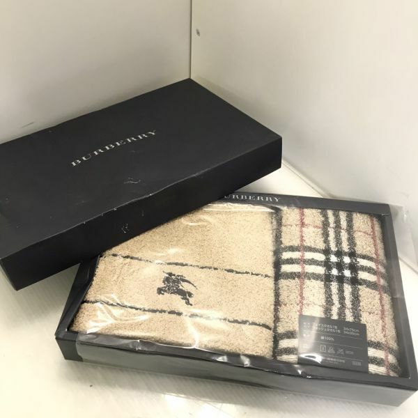 J3-6118T 【未使用保管品】 BURBERRY/バーバリー フェイスタオル ウォッシュタオル 2枚セット ノバチェック