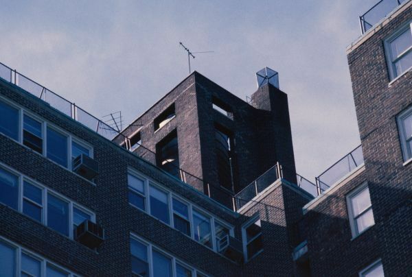 ニューヨークの建築　オリジナル・ポジ　4枚　８０～９０年代　アールデコ　摩天楼　給水塔　1001