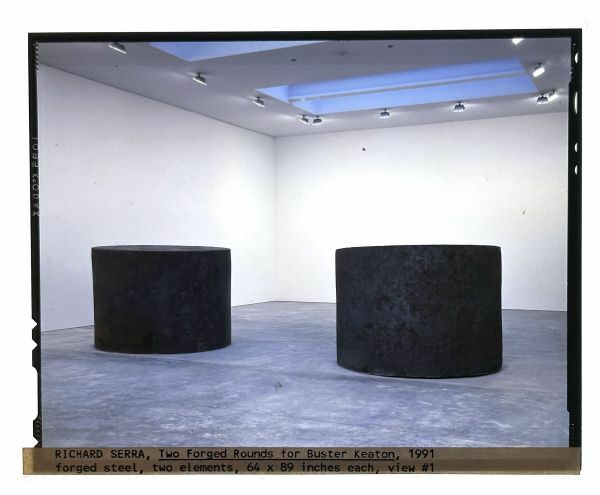リチャード・セラ、　４ｘ５　カラーポジ　Two Forged Rounds for Buster Keaton, 1991　Richard Serra