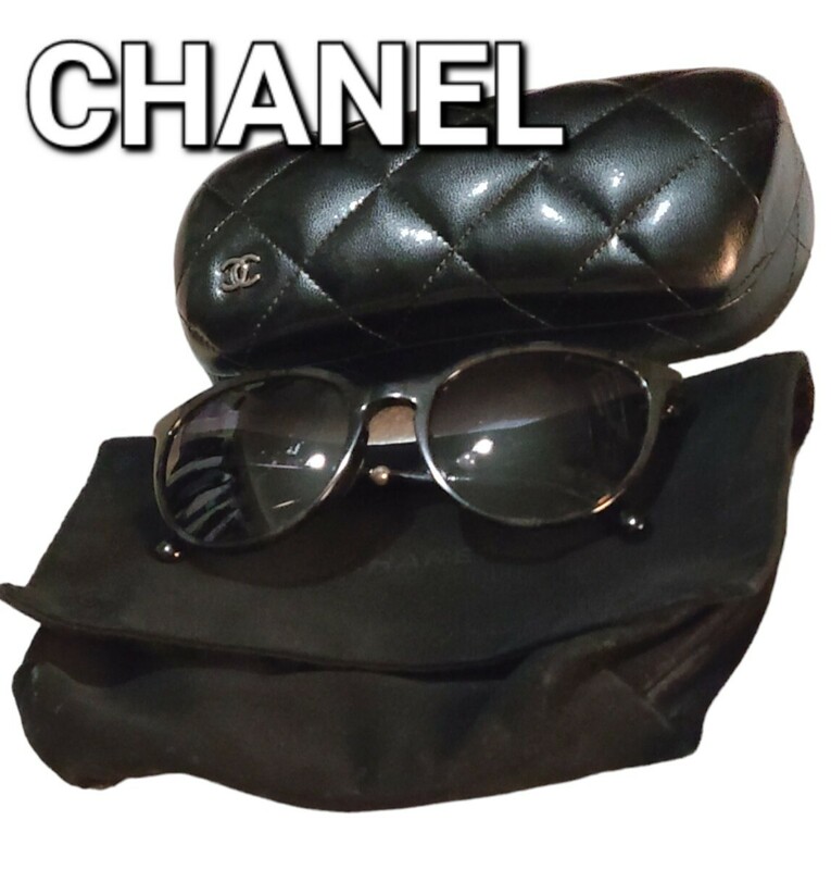 CHANEL サングラス パール 装飾 セルフレーム Color ブラック5394-H-A C 1667/S653□19 140 3N Made in Italy 